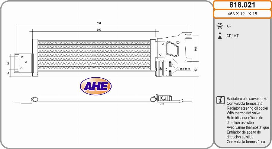 AHE 818.021 - Radiatore olio, Olio motore autozon.pro