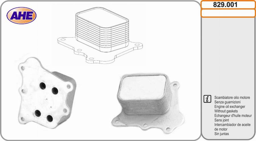 AHE 829.001 - Radiatore olio, Olio motore autozon.pro