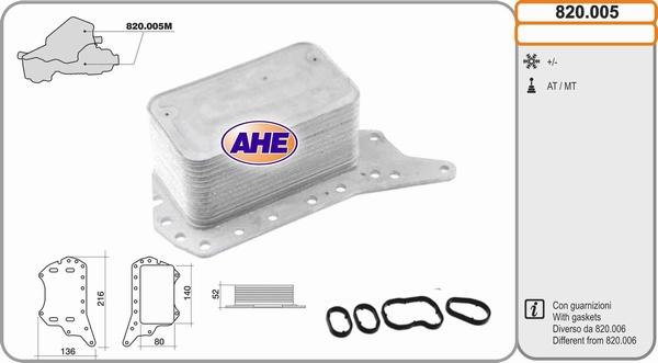 AHE 820.005 - Radiatore olio, Olio motore autozon.pro