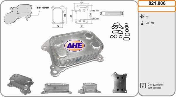 AHE 821.006 - Radiatore olio, Olio motore autozon.pro