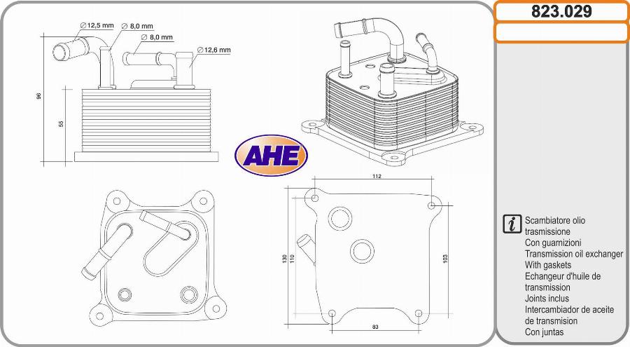 AHE 823.029 - Radiatore olio, Olio motore autozon.pro