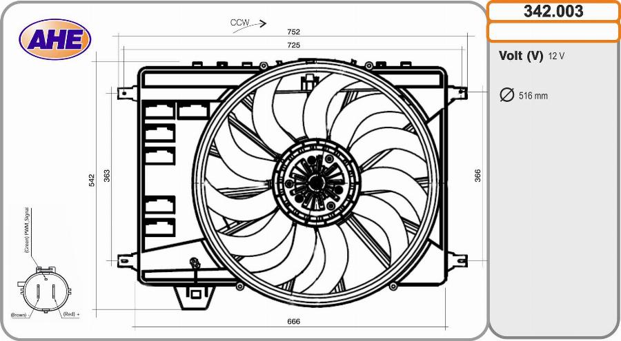 AHE 342.003 - Ventola, Raffreddamento motore autozon.pro