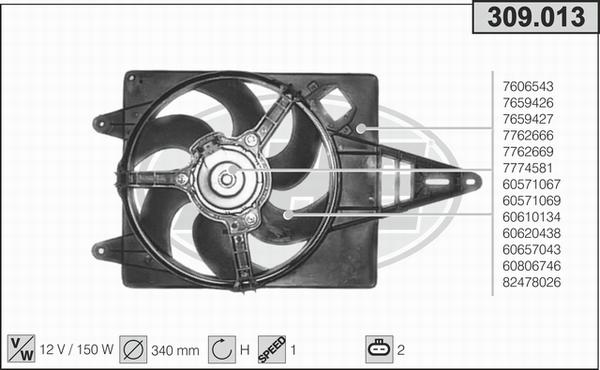 AHE 309.013 - Ventola, Raffreddamento motore autozon.pro