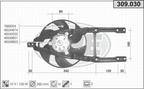 AHE 309.030 - Ventola, Raffreddamento motore autozon.pro