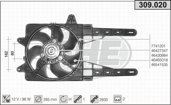 AHE 309.020 - Ventola, Raffreddamento motore autozon.pro