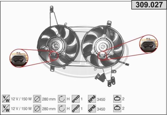 AHE 309.027 - Ventola, Raffreddamento motore autozon.pro