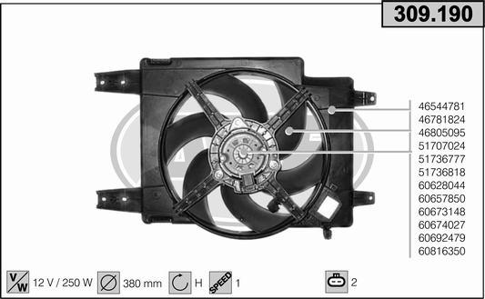 AHE 309.190 - Ventola, Raffreddamento motore autozon.pro