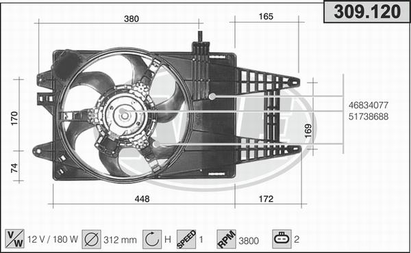 AHE 309.120 - Ventola, Raffreddamento motore autozon.pro