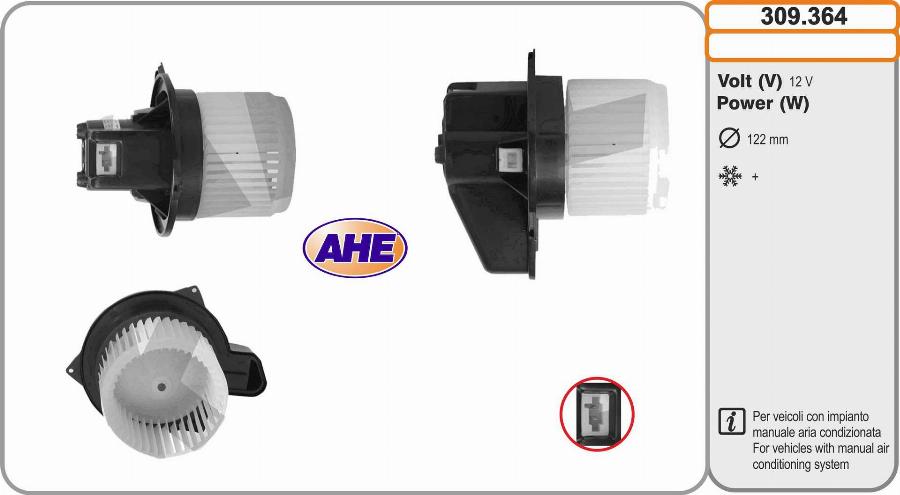 AHE 309.364 - Ventilatore abitacolo autozon.pro