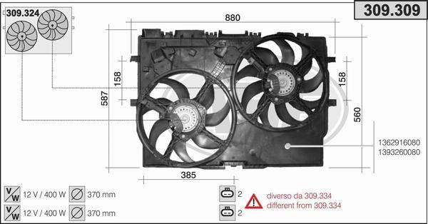 AHE 309.309 - Ventola, Raffreddamento motore autozon.pro