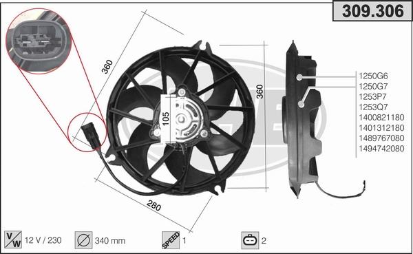 AHE 309.306 - Ventola, Raffreddamento motore autozon.pro