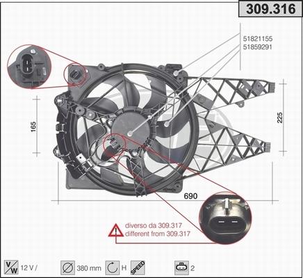 AHE 309.316 - Ventola, Raffreddamento motore autozon.pro