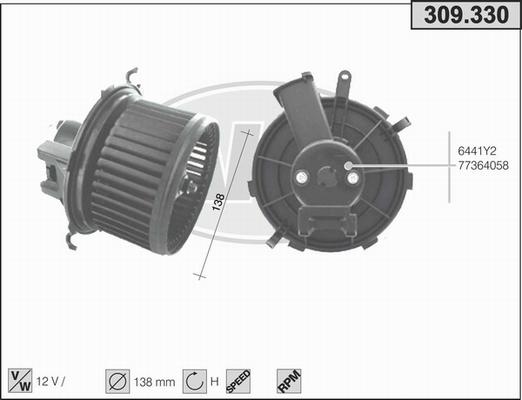 AHE 309.330 - Ventilatore abitacolo autozon.pro