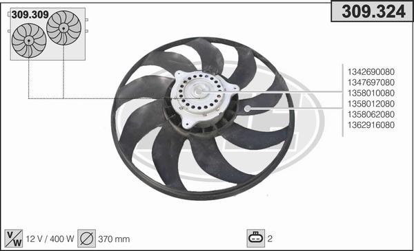 AHE 309.324 - Ventola, Raffreddamento motore autozon.pro