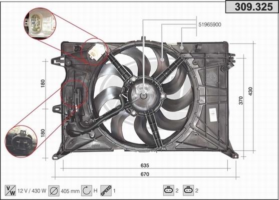 AHE 309.325 - Ventola, Raffreddamento motore autozon.pro