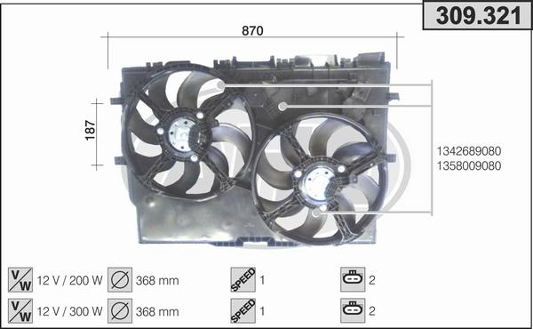 AHE 309.321 - Ventola, Raffreddamento motore autozon.pro