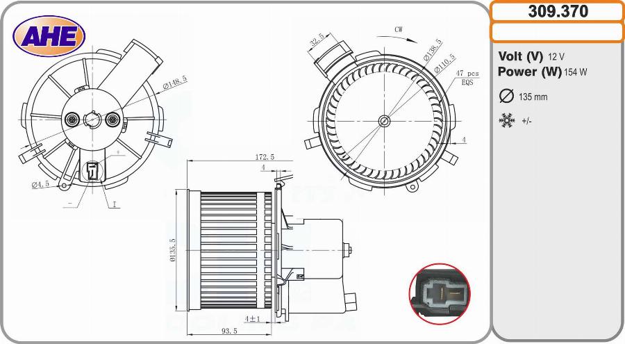 AHE 309.370 - Ventilatore abitacolo autozon.pro