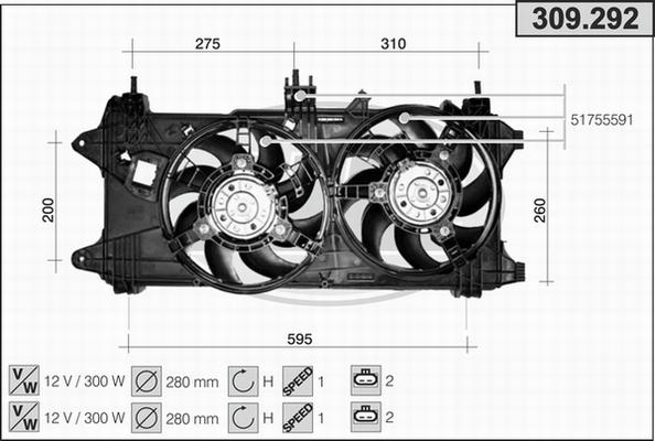 AHE 309.292 - Ventola, Raffreddamento motore autozon.pro