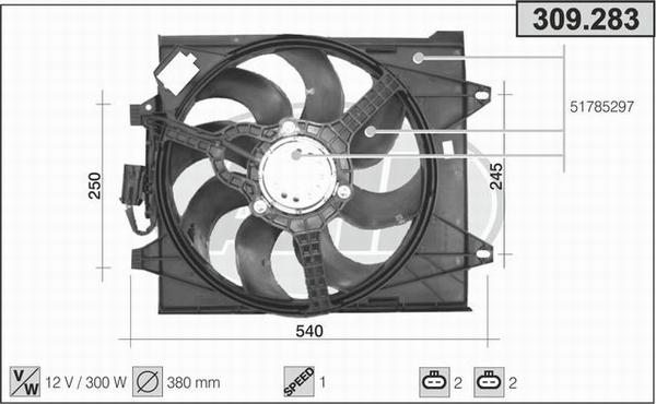 AHE 309.283 - Ventola, Raffreddamento motore autozon.pro