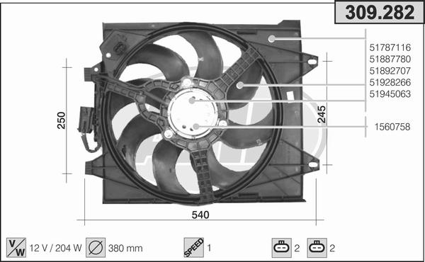 AHE 309.282 - Ventola, Raffreddamento motore autozon.pro