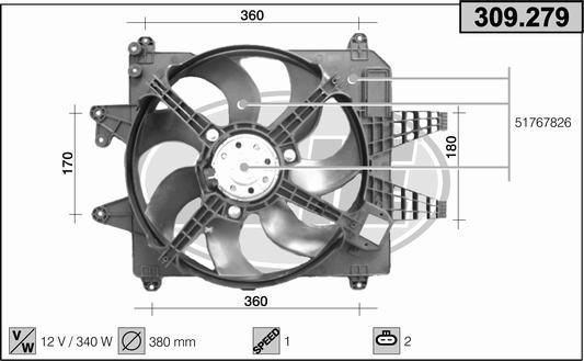 AHE 309.279 - Ventola, Raffreddamento motore autozon.pro