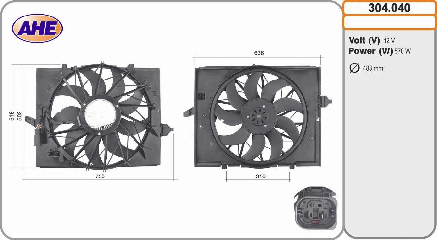 AHE 304.040 - Ventola, Raffreddamento motore autozon.pro