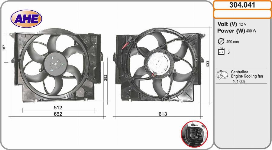 AHE 304.041 - Ventola, Raffreddamento motore autozon.pro