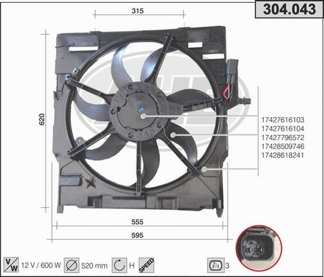 AHE 304.043 - Ventola, Raffreddamento motore autozon.pro