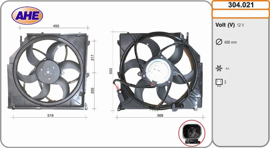 AHE 304.021 - Ventola, Raffreddamento motore autozon.pro