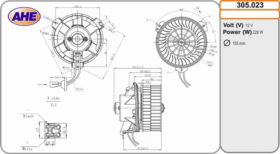 AHE 305.023 - Ventilatore abitacolo autozon.pro