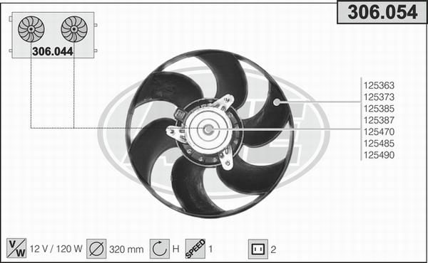 AHE 306.054 - Ventola, Raffreddamento motore autozon.pro