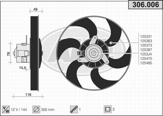 AHE 306.006 - Ventola, Raffreddamento motore autozon.pro