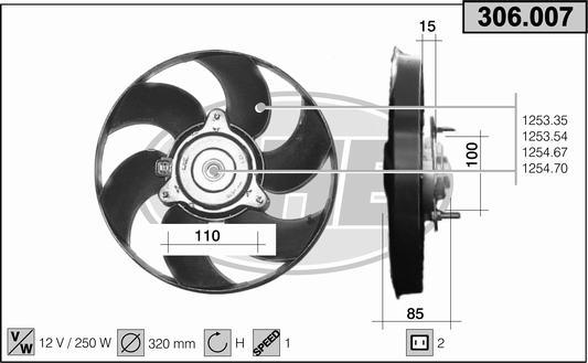 AHE 306.007 - Ventola, Raffreddamento motore autozon.pro