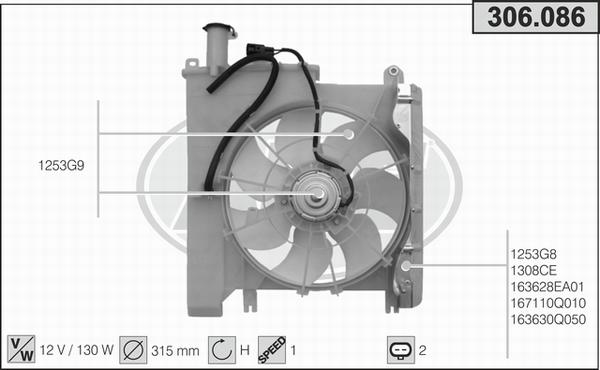 AHE 306.086 - Ventola, Raffreddamento motore autozon.pro