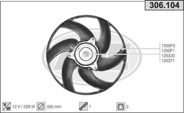 AHE 306.104 - Ventola, Raffreddamento motore autozon.pro