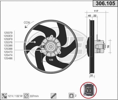 AHE 306.105 - Ventola, Raffreddamento motore autozon.pro