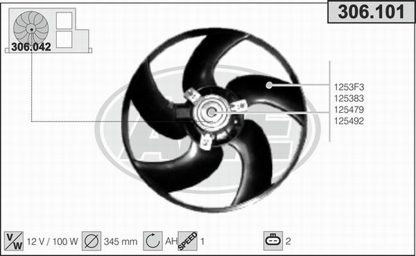 AHE 306.101 - Ventola, Raffreddamento motore autozon.pro