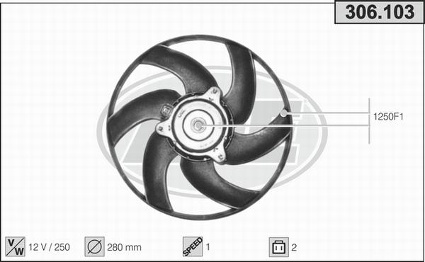 AHE 306.103 - Ventola, Raffreddamento motore autozon.pro