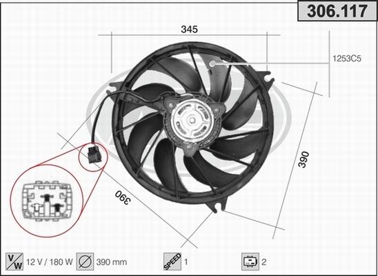 AHE 306.117 - Ventola, Raffreddamento motore autozon.pro