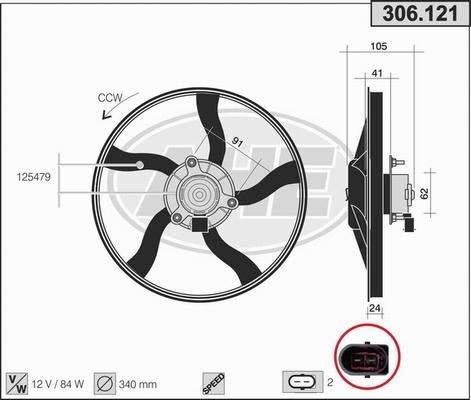 AHE 306.121 - Ventola, Raffreddamento motore autozon.pro