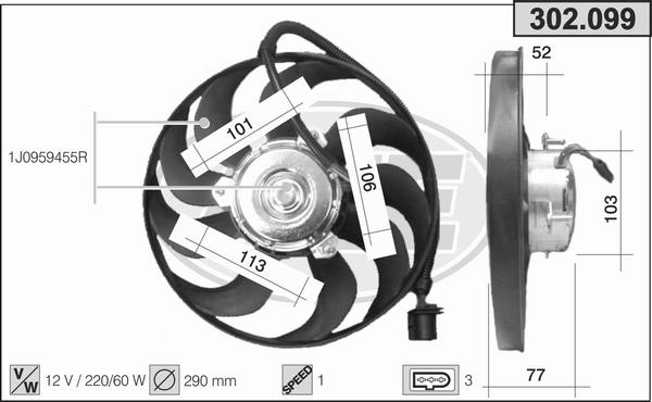 AHE 302.099 - Ventola, Raffreddamento motore autozon.pro