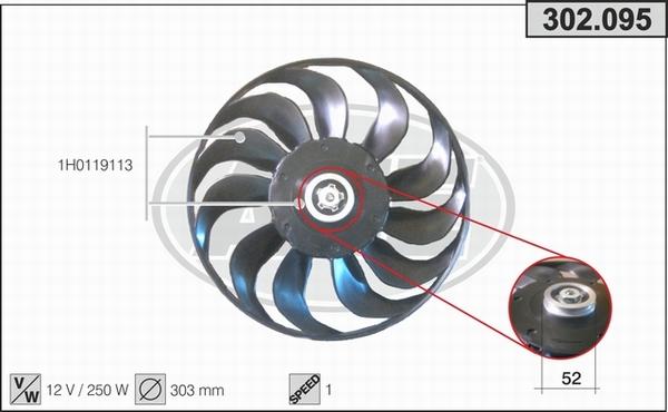 AHE 302.095 - Ventola, Raffreddamento motore autozon.pro