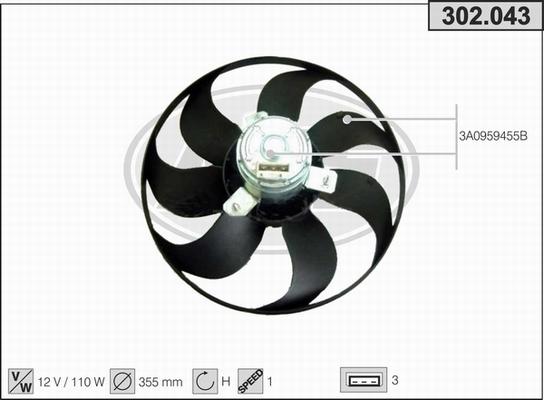 AHE 302.043 - Ventola, Raffreddamento motore autozon.pro