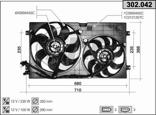 AHE 302.042 - Ventola, Raffreddamento motore autozon.pro