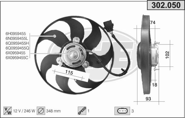 AHE 302.050 - Ventola, Raffreddamento motore autozon.pro