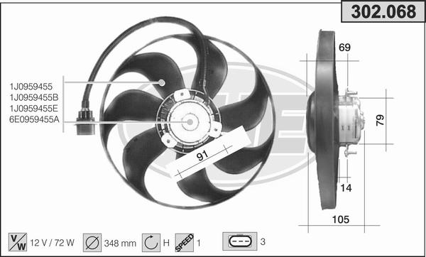 AHE 302.068 - Ventola, Raffreddamento motore autozon.pro