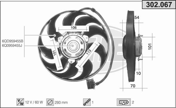 AHE 302.067 - Ventola, Raffreddamento motore autozon.pro