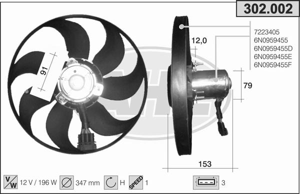 AHE 302.002 - Ventola, Raffreddamento motore autozon.pro