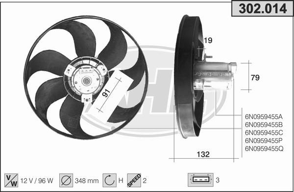 AHE 302.014 - Ventola, Raffreddamento motore autozon.pro