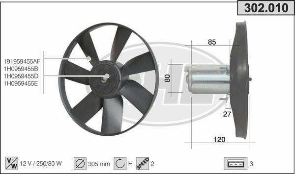 AHE 302.010 - Ventola, Raffreddamento motore autozon.pro